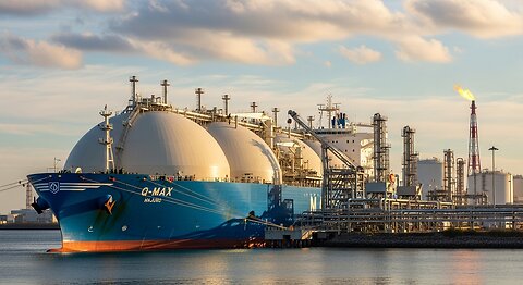 Q - MAX LNG SHIP Driving On The Water