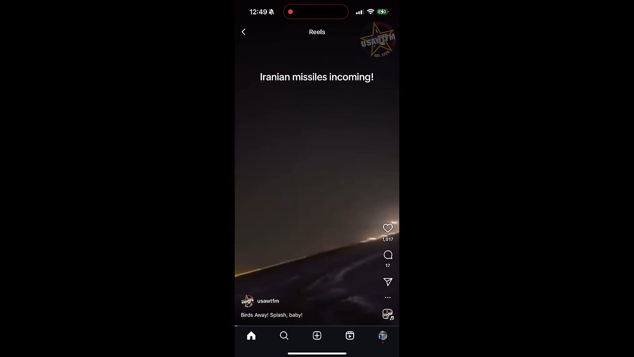US servicemen watch Iranian missiles incoming