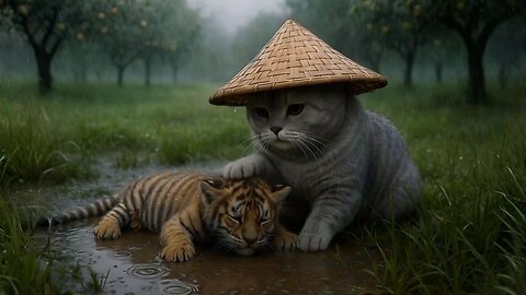 Cat saved tiger 🐯