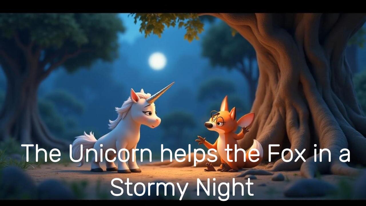 The Unicorn helps the Fox in a Stormy Night - Inspirational Story