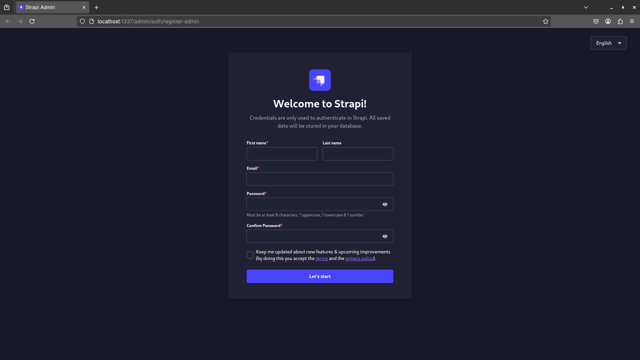 Install Strapi Online CMS