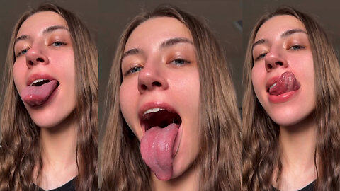 BEAUTIFUL WOMAN TONGUE & MOUTH ASMR PART 4