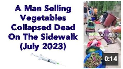 "Vegetable Vendor Collapses and Dies on Sidewalk in China, July 2023"
