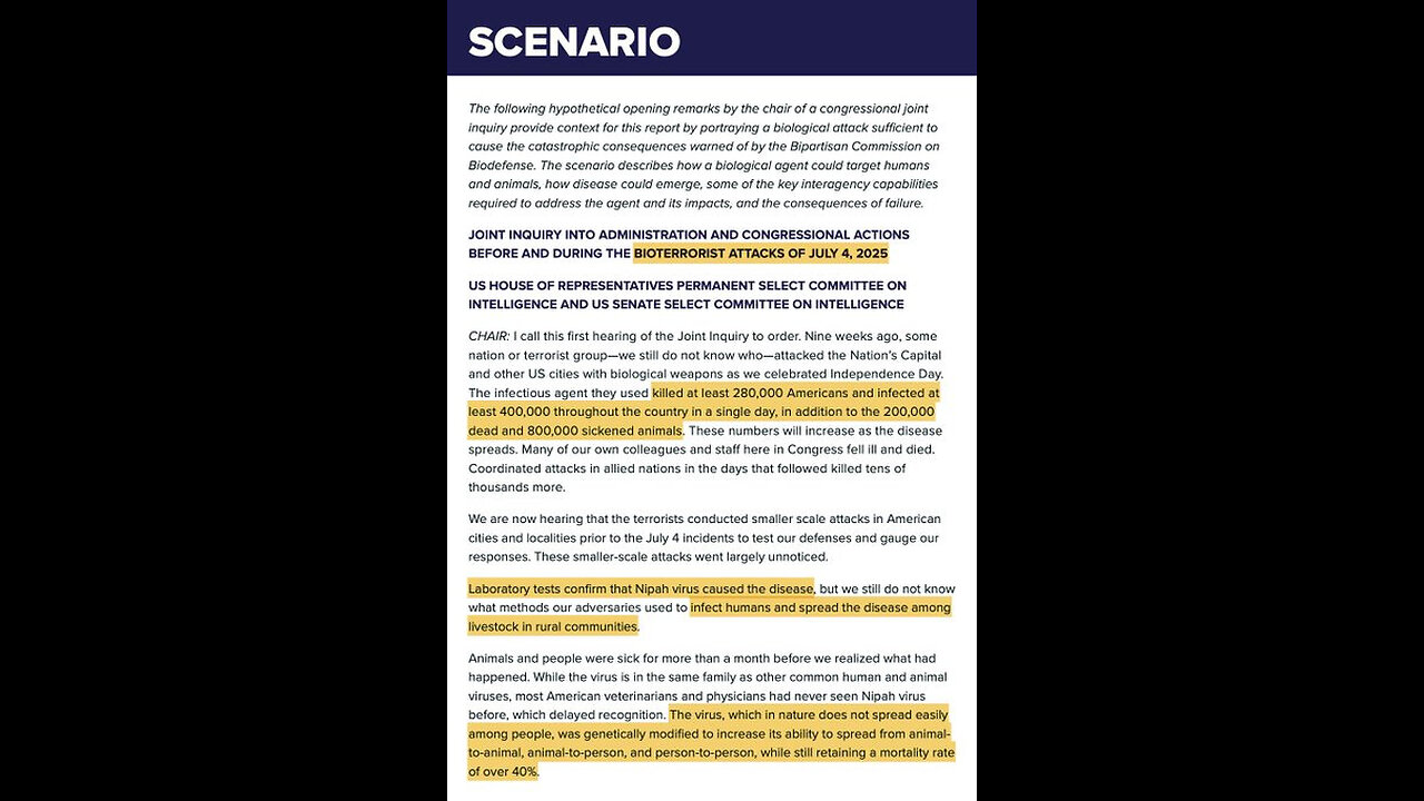 Dr. David Martin "The next "EVENT 201" is scheduled for July 4th 2025"