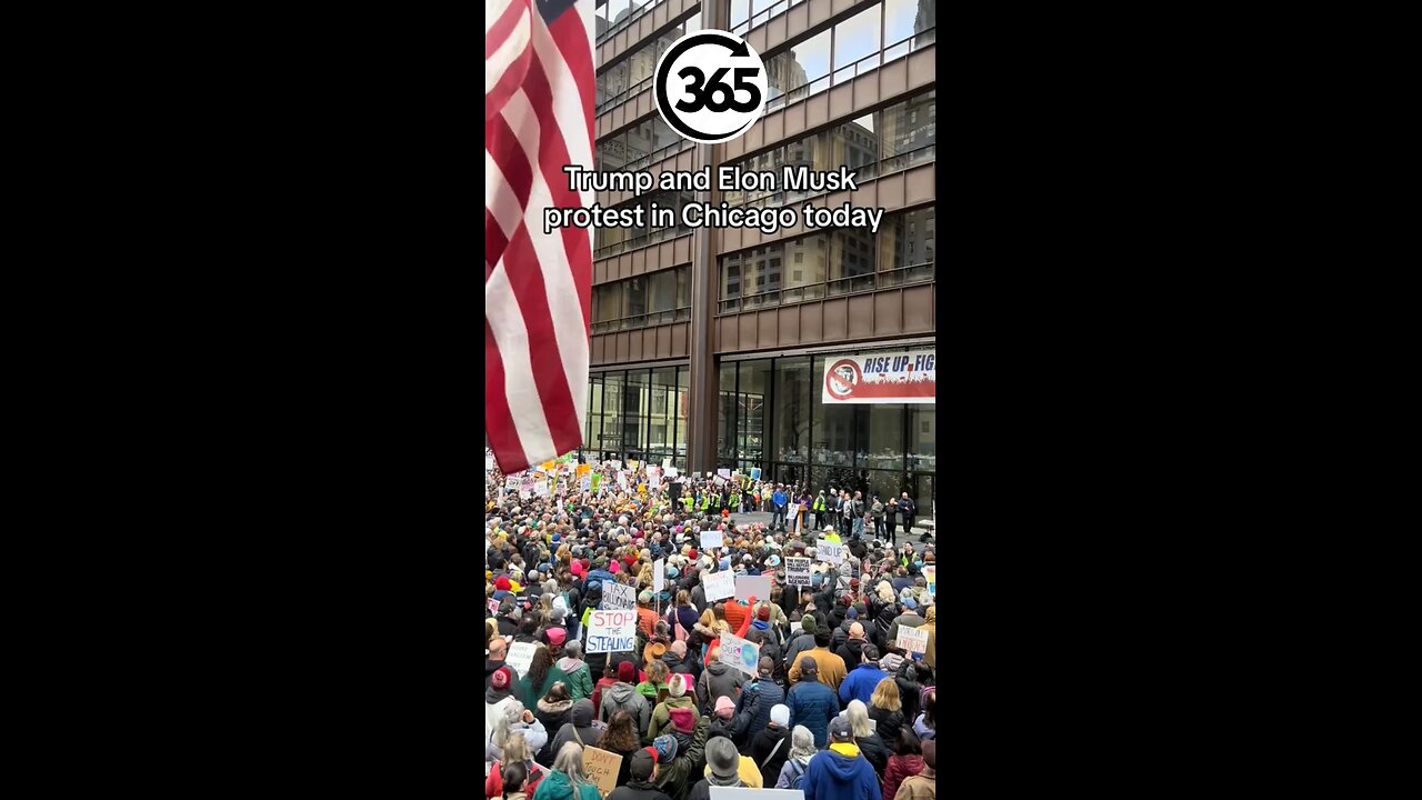 Trump and Elon musk protest in Chicago