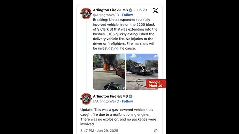 DELIVERY VAN CATCH FIRE🌳🔥🚐🔥🌳🏨📸SENDING PLUMES OF BLACK SMOKE🏨🚐🔥💫