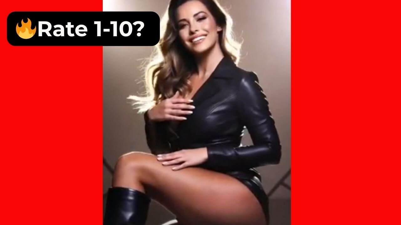 🔥 Rate Her Body in Black Leather Boots & Jacket 1-10? 😍 Supermodel 4K