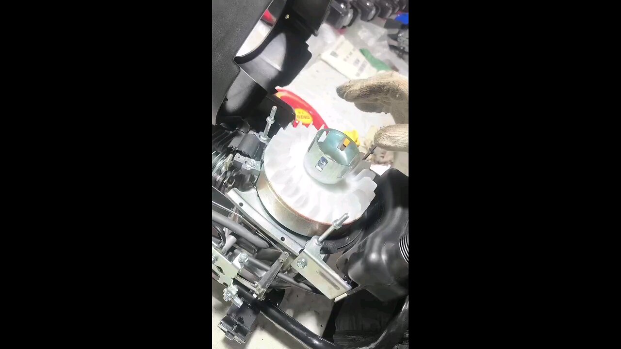 found metal shavings on the flywheel