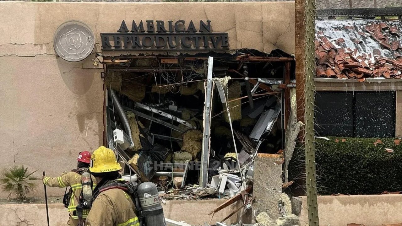 MAJOR EXPLOSION! BOMB in CAR EXPLODES! Destroys Fertility Clinic. Palm Springs California