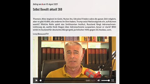 Selbst Bewußt aktuell 368 - Jo Conrad 18. August 2025