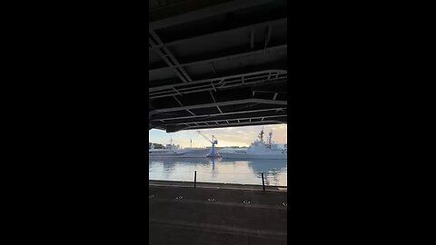 Trump made a special entrance aboard the USS George Washington