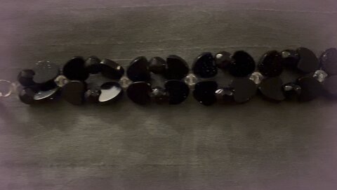 Black butterfly crystal bracelet