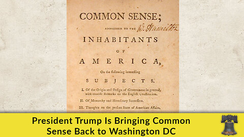 President Trump Is Bringing Common Sense Back to Washington DC