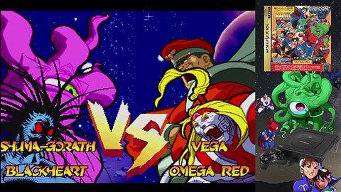 Marvel Super Heroes vs. Street Fighter (Sega Saturn) - Blackheart/Shuma-Gorath vs. Omega Red/Vega