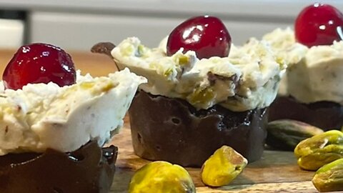 Holiday Frozen Chocolates with Honey Glazed Cranberries