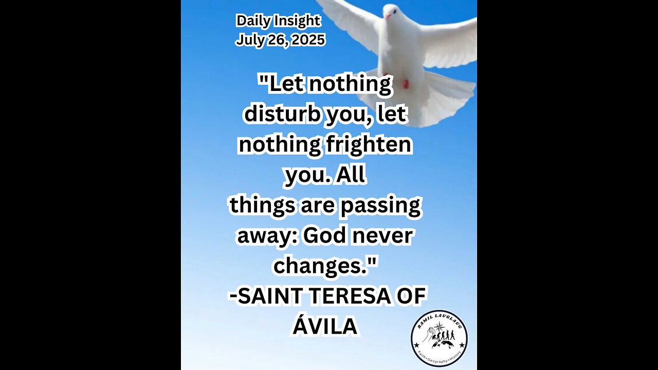 Daily Insight July 26, 2025 #faith #Saints #Insight