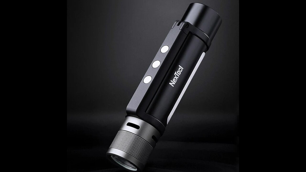 6-in-1 Zoomable Rechargeable Flashlight, with Alarm, Dual Light Source & Power Bank, for Camping