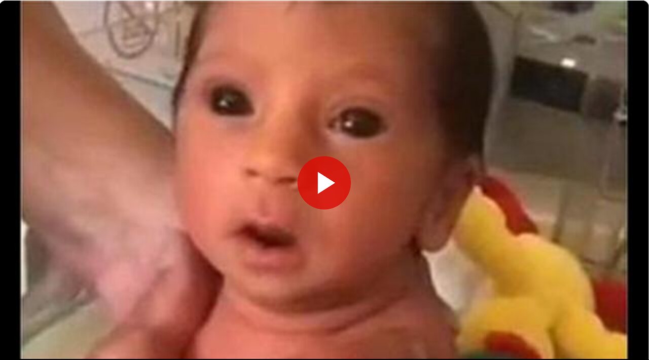 The vaccinated pandemic baby. Genetically Modified Humans. Quite different. Look at the eyes.