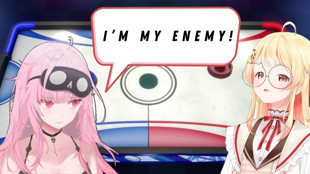 Calli and Kanade STRUGGLE playing air hockey 【Hololive】