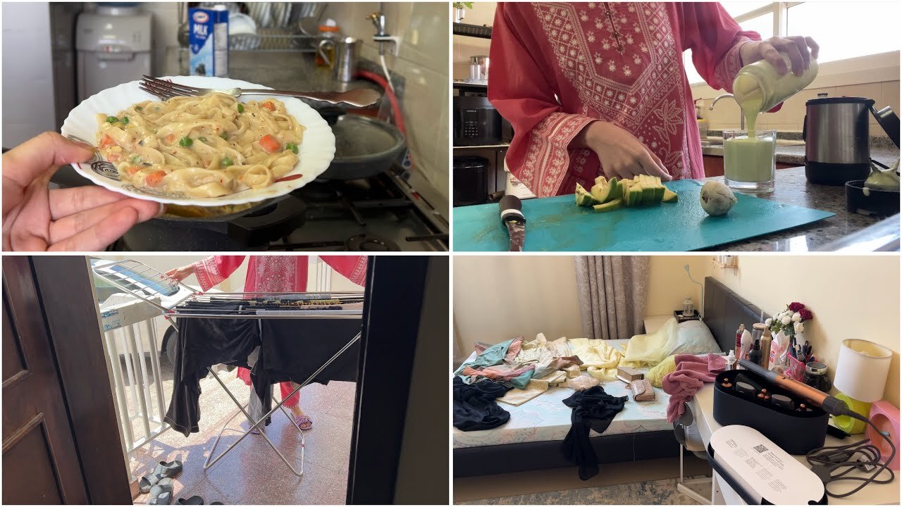 Mama Ke Bagher Poora Ghar Sambhala! 😱 Thoda Dar Bhi Lag Raha Tha 😬 | Fettuccine Alfredo Pasta