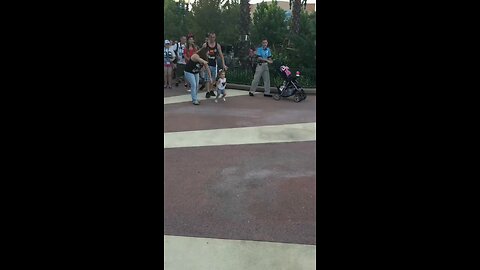 Enjoyable moments with cartoon characters. Children's happiness is pure happiness.