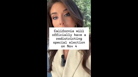 California is officially having a special election on Nov 4th