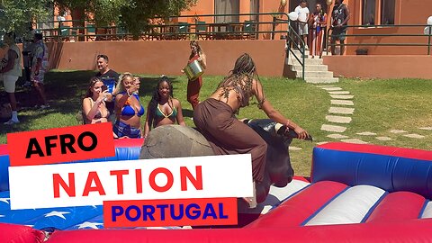 Portugal AfroNation Pool Party ft. Beautiful Women & Mechanical Bull Ride! 🌴💦 2025 #portugal #party