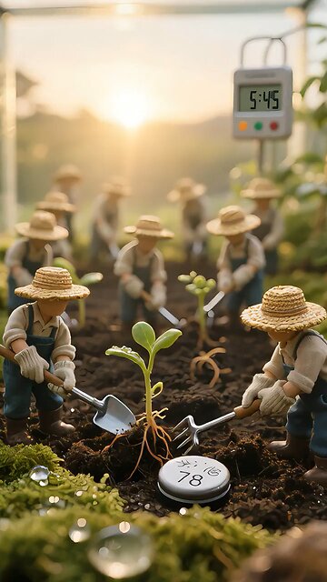 Tiny Miniature man working