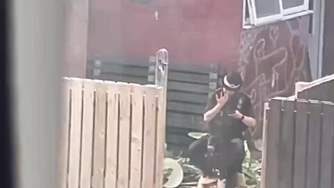"Quirky British Policewoman on a Rocking Horse: Symbolizing the State of the UK"