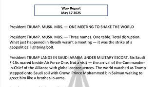 WAR REPORT - MAY 17 2025 - ONE MEETING TO SHAKE THE WORLD