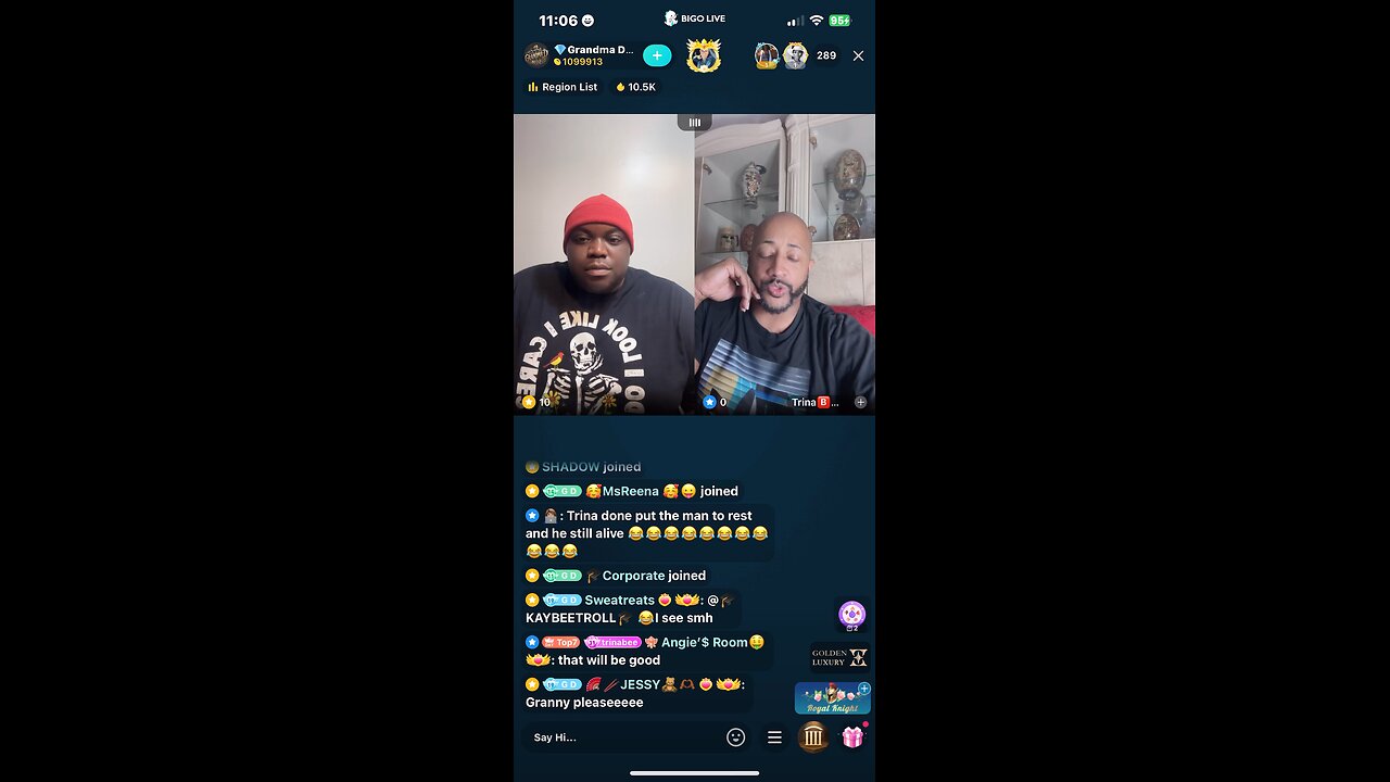 Trina B invited Grandma D to be on his show