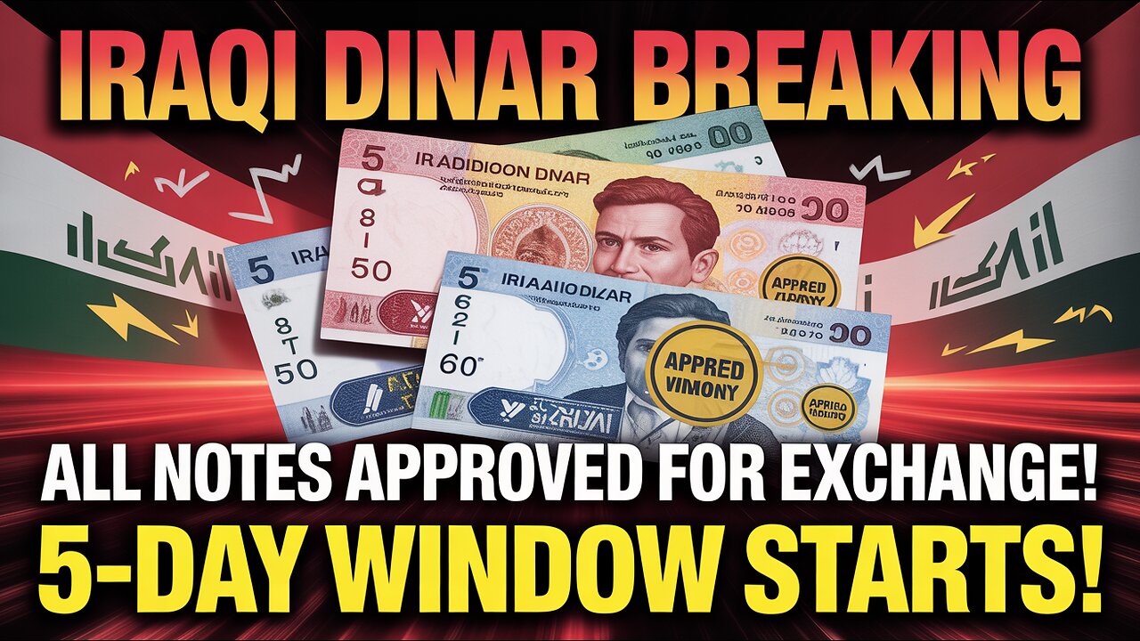 Iraqi Dinar BREAKING – All Notes Approved for Exchange! 5-Day Window Starts! 💥 Today's IQD News!