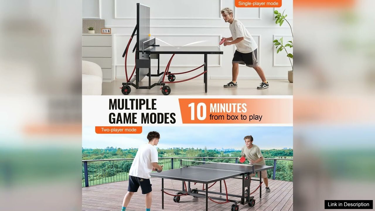 Table De Ping-pong VEVOR - Pliable Intérieur - 25 Mm - Bleue - VT002-25