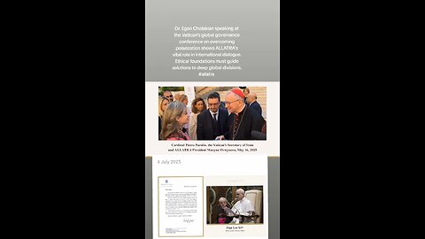 Dr. Egon Cholakian speaking at the Vatican's global governance