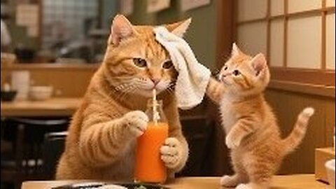 Mama Cat Works Hard at the Ramen Restaurant to Buy a Scooter for Ginger!