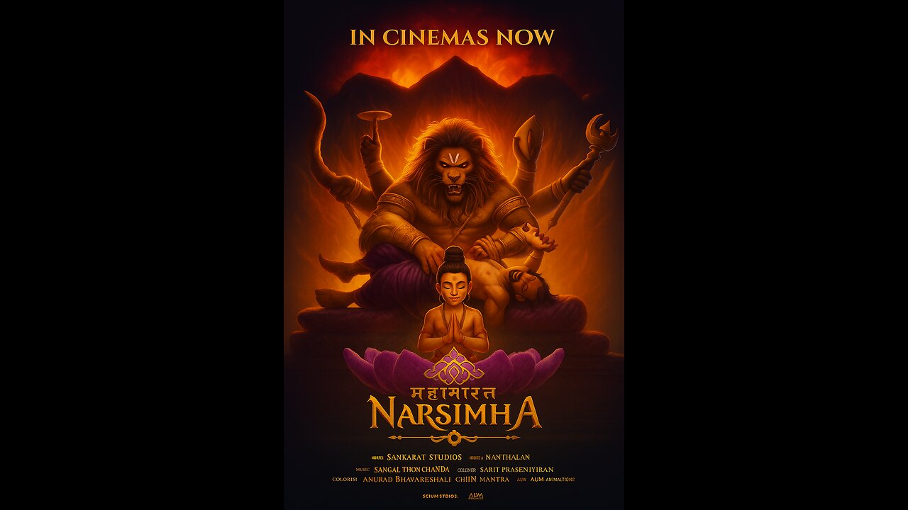 🔥 Mahabharat Narasimha | Powerful Animated Poster | Lord Narasimha vs Hiranyakashipu