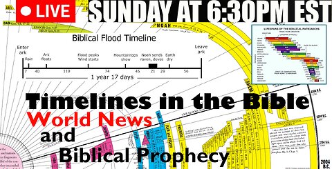 LIVE SUNDAY AT 6:30PM EST - Current World News and Biblical Prophecy - Timelines in the Bible