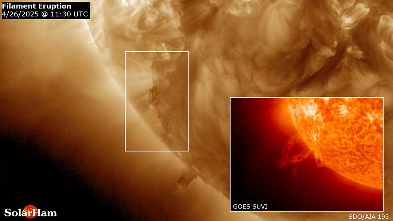 April To End With Widespread Severe Weather Threat In Midwest And Plains - Filament Eruption
