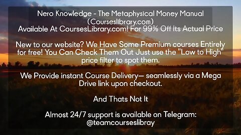 Nero Knowledge - The Metaphysical Money Manual (Courseslibrary.com) Course download
