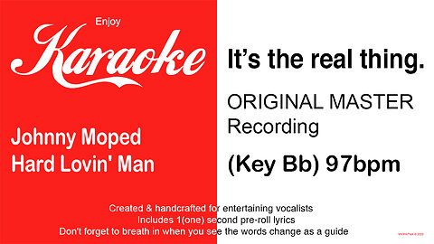 Johnny Moped - Hard Lovin' Man (Key Bb) 97bpm (2025) Karaoke