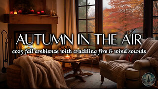 [LIVE] 🍁 Cozy Fall Ambience with Crackling Fire & Wind Sounds for Relaxation 🍁