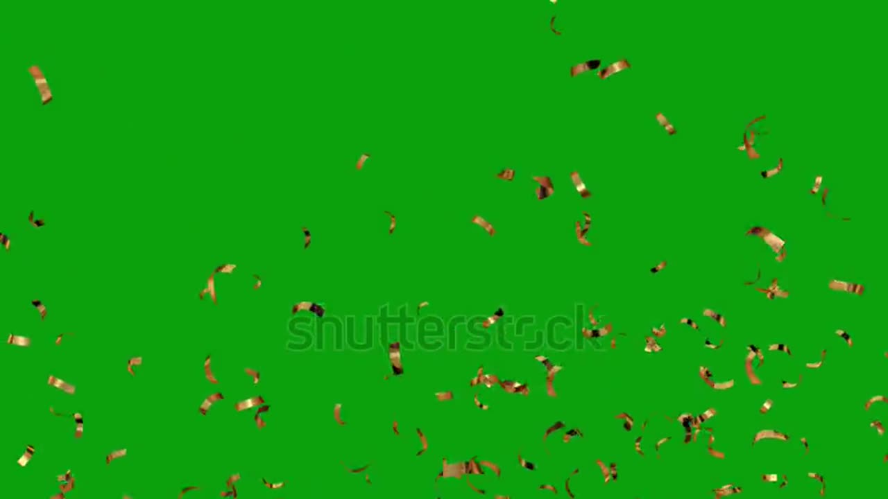 Golden Confetti Centered Explosion Background.