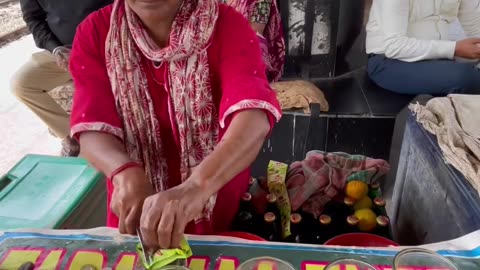 Hardworking Woman Selling Fresh Soda Water - Amazing Skills!