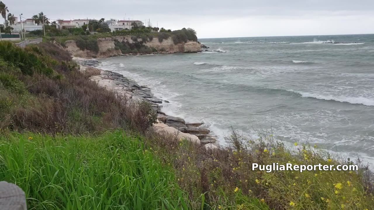 Trani: cavalloni da mareggiata per forte vento, il video da Matinelle