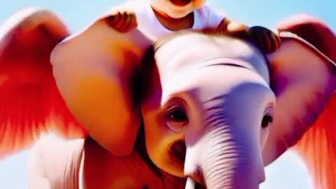 Baby Joyful Elephant Ride Adventure #funny #ytshorts #baby