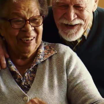 elderly playing happily in a nursing home