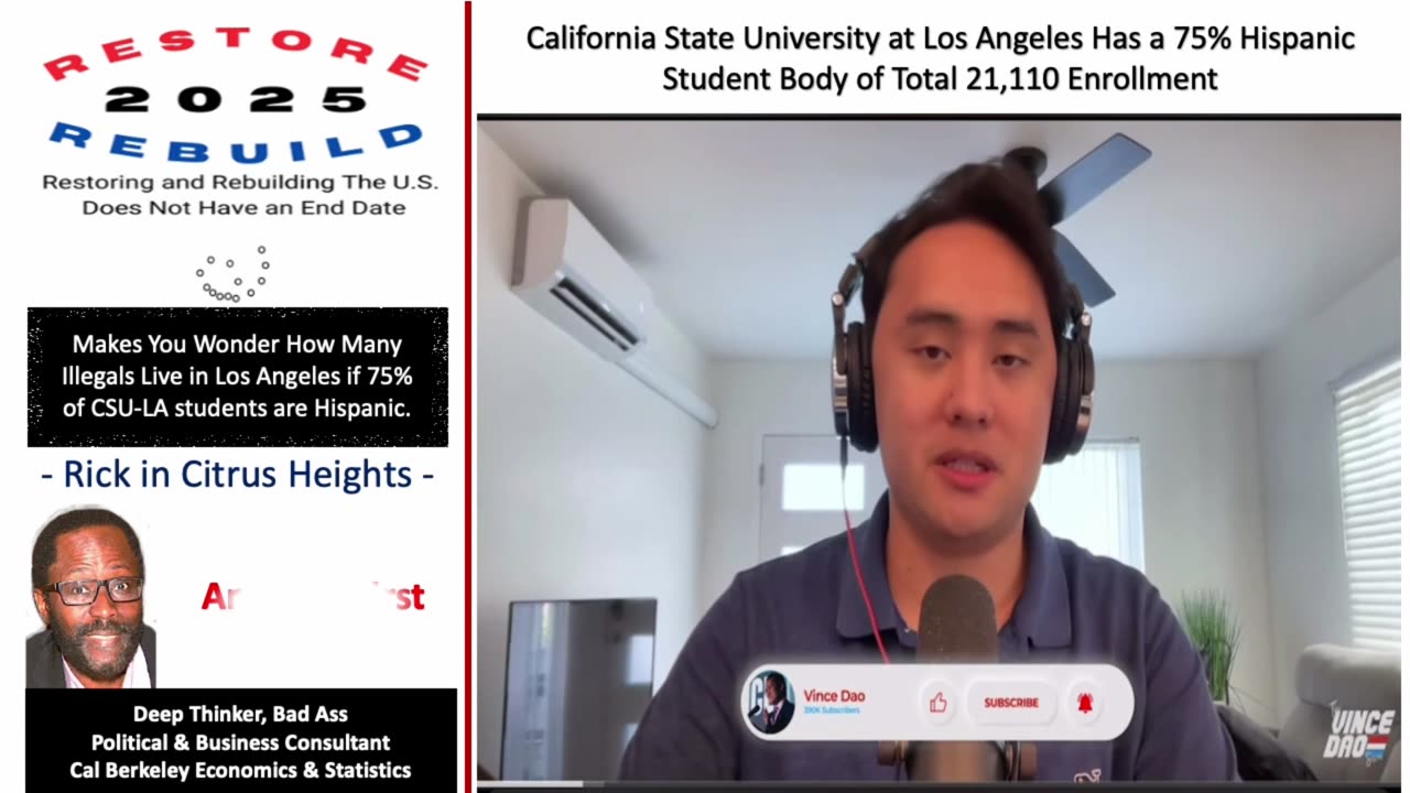 You Tuber Vince Dao Reports Cal State U at Los Angeles Has Virtual Classes to Protect Illegals