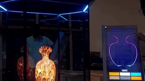 This display turns sketches into glowing 3D vases