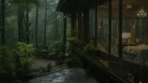 "Rain Sounds in a Forest Cabin | Relaxing Nature Ambience for Sleep & Study"