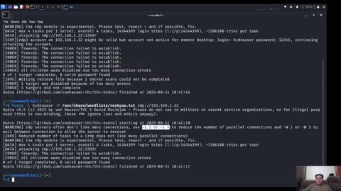 Kali Tools - Hydra Network Login Cracker - Brute-Force Attacks on Login Credentials - 31-8-2025